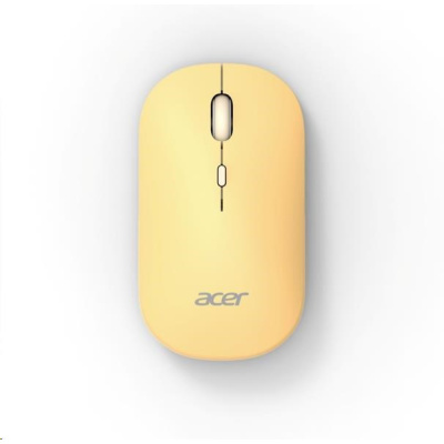 ACER Myš Wireless Mouse AMR130 Yellow - Dual mode 2.4GHz + BT 5.2, 4 tlačítka, 800/1200/1600 dpi, USB Polling rate 125Hz
