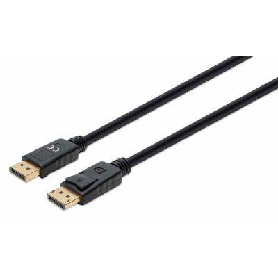 Manhattan kabel DisplayPort 1.4, DisplayPort Male na Male, 3m, černá