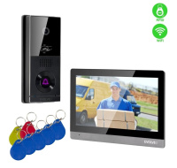 EVOLVEO DoorPhone AHD10, Sada domácího WiFi videotelefonu s ovládáním dveří a RFID, černo stříbrný 10" monitor, 32GB