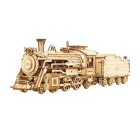 RoboTime dřevěné 3D puzzle Parní lokomotiva