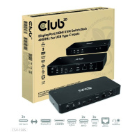 Club3D Dokovací stanice USB-C 10v1, 1xDP, 1xHDMI, 3xUSB-C, 3xUSB, 1xRJ45, 1x3.5mm, černá
