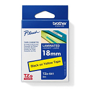BAZAR - BROTHER TZE641 - kazeta TZ šířky 18mm, laminovaná TZE-641, žlutá/černé písmo - Poškozený obal (Komplet)