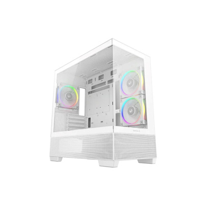 DEEPCOOL Case CG380 3F WH, mATX, ARGB, Průhledná bočnice, 3x120mm Fan, bílá