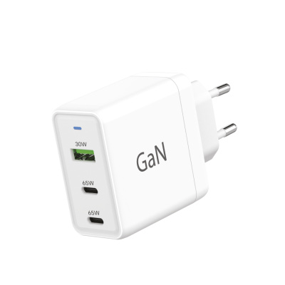 WG - Síťová nabíječka GaN 3x USB, 1x USB-A 30W + 2x USB-C 65W, bílá