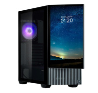 ZALMAN case Z10 DS, Mid Tower, ATX, Integrovaný Monitor, 2xUSB 3.0, 1xUSB-C, 1x ARGB + 2x 120mm Fan, černá