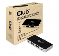 Club3D Dokovací stanice pro mobilní telefony USB-C 4v1, 1xHDMI, 1xUSB-C, 1xUSB, 1x3.5mm, černá
