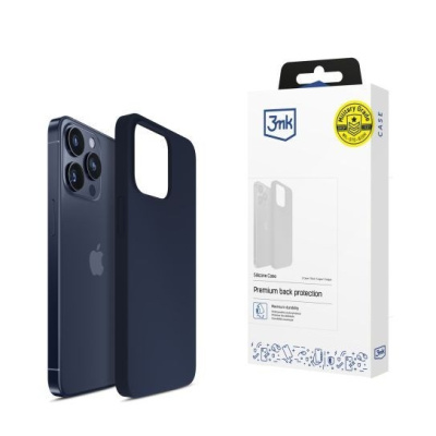 3mk ochranný kryt Silicone Case pro Apple iPhone 15 Pro   Dark Navy