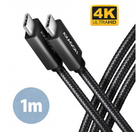 AXAGON BUCM32-CM10AB, SPEED+ kabel USB-C  USB-C, 1m, USB 20Gbps, PD 100W 5A, 4k HD, ALU, oplet, černý