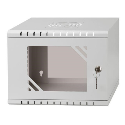 LEXI-Net 10" nástěnný rozvaděč Basic 4U 292x300, skleněné dveře, bez zad, svařovaný, šedý