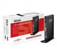 Club3D Dokovací stanice USB-A 12v1,1xDP, 6xUSB, 1xRJ45,1x 3.5mm, černá