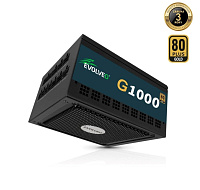 EVOLVEO G1000, zdroj 1000W, 80+ GOLD, ATX 3.1, aPFC, 140 mm ventilátor, plně modulární, záruka 3 roky, černý