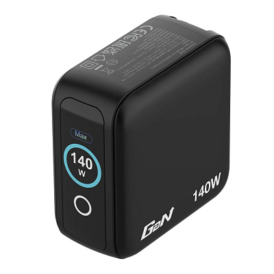 VERBATIM Mini GaN Nabíječka s displejem 140W, 3xUSB-C, 1xUSB-A, černá