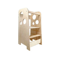 Rostoucí učící věž 3v1 Bublina Max 75 cm, přírodní (natur)