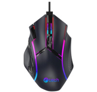 C-TECH Herní myš Akali, 12800 DPI, RGB podsvícení, USB, Černá