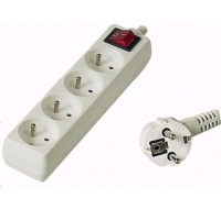 PREMIUMCORD Prodlužovací přívod 230V 7m, 4 zásuvky + vypínač, bílá