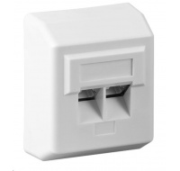 PREMIUMCORD Zásuvka 2xRJ45 na omítku, UTP Cat5e