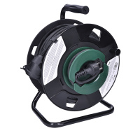 Solight prodlužovací přívod na bubnu, 1 zásuvka, venkovní, 50m gumový kabel, 3x 1,5mm2, IP44