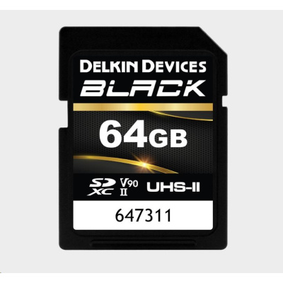 Delkin SDXC BLACK Rugged UHS-II R300/W250 (V90) 64GB (new)