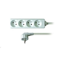 Solight predlžovací prívod, 4 zásuvky, biely, 3m