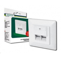 Zásuvka 2x RJ45 pod omítku, STP Cat6