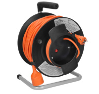 Solight prodlužovací přívod na bubnu, 1 zásuvka, 50m, oranžový kabel, 3x 1,5mm2