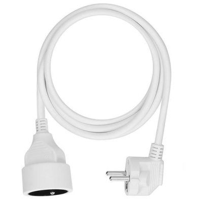 Solight prodlužovací přívod - spojka, 1 zásuvka, 1,5m, 3 x 1mm2, bílá