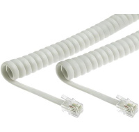 Telefonní šňůra kroucená - 2xRJ10 4p4c, 4m, bílá