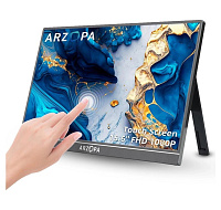 Arzopa A1T Touch Portable Monitor 15.6" IPS Full HD 1080p Metal Housing Dotykový Přenosný monitor, šedý