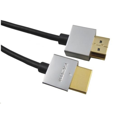 PREMIUMCORD Kabel Slim HDMI kabel, 1m, High Speed + Ethernet (v1.4), zlacené konektory