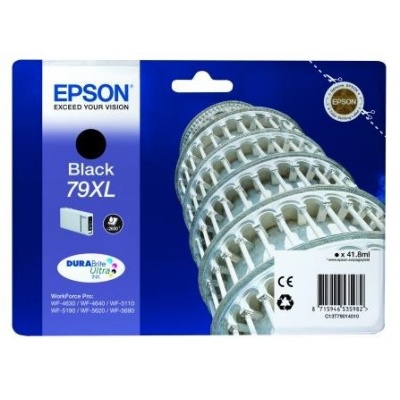 EPSON Ink čer WF-5xxx Series Ink Cartridge "Pisa" 79 XL Black (41,8 ml) (2.600 str.)