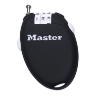 Master Lock Zatahovací kabelový zámek 4603EURD  - černý