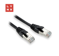 LYNX FTP patch kabel Cat5e PVC, CCA, 1m, černý (balení obsahuje 10ks)