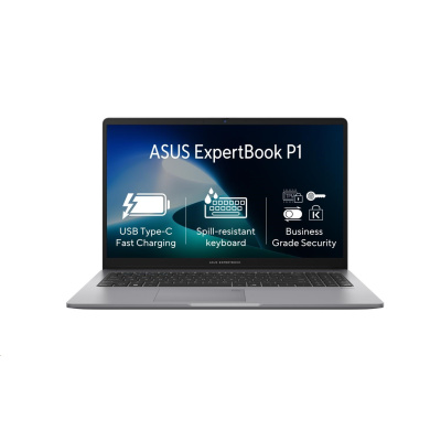 ASUS NTB ExpertBook P1 (P1503CVA-S7C38512), Core 3 100U, 15.6" 1920 x 1080, 8GB, 512GB SSD, UHD, No OS, Gray