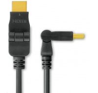 PREMIUMCORD Kabel HDMI A - HDMI A M/M 2m, otočné zlacené konektory
