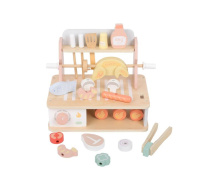 Dřevěný gril pro děti s doplňky - BBQ sada