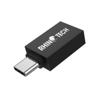 RhinoTech redukce USB-C (M) na USB-A (F), OTG, černá