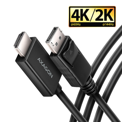 AXAGON RVD-HI20C2, DisplayPort -> HDMI 2.0b redukce / kabel 1.8m, 4K/60Hz