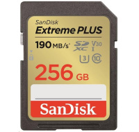 SanDisk SDXC karta 256GB Extreme PLUS (R 190 MB/s W130 MB/s Class 10, UHS-I U3 V30)