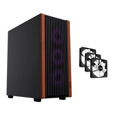 1stCOOL skříň G6 Noble, Mid Tower, ATX, AU, 3x 120mm Fan, Černá