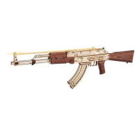 RoboTime 3D Dřevěné mechanické puzzle Útočná puška AK-47