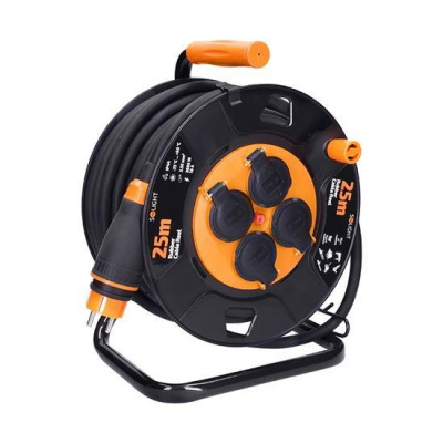 Solight 4z prodlužovací přívod - na bubnu, 25m guma H07RN-F, 3x 2,5mm2, IP44