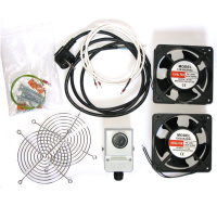 19" ventilace pro nástěnné rozvaděče XtendLan, termostat, 2 ventilátory 120mm, napájecí kabel, spojovací materiál