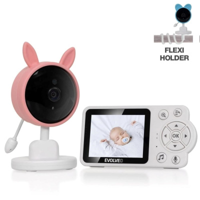 EVOLVEO Baby Monitor N3, LCD displej, IR přísvit, růžová