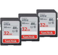 SanDisk SDHC karta 32GB Ultra (R:120/W:120 MB/s, UHS-I, C10), 3-Pack