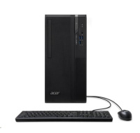 ACER PC Veriton VS2720G, i3-14100,8GB DDR5,512GB M.2 SSD,Wifi,DVD±RW,USB KB+mouse,W11P,180W,Black