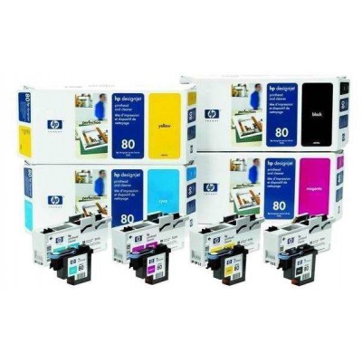 HP 80 Yellow Printhead + Printhead Cleaner, C4823A