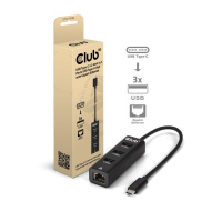 Club3D Dokovací stanice USB-C 4v1, 3xUSB, 1xRJ45, černá