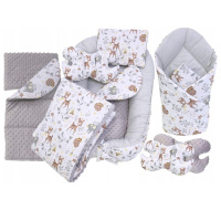 Set do postýlky - 7dílná sada Lesní zvířátka s teepee