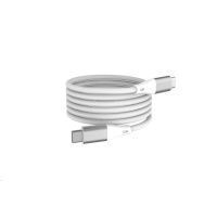 WG - Datový kabel Type-C na Type-C, 1 metr, 3A, 60W, magnetický samonavíjecí, bílá