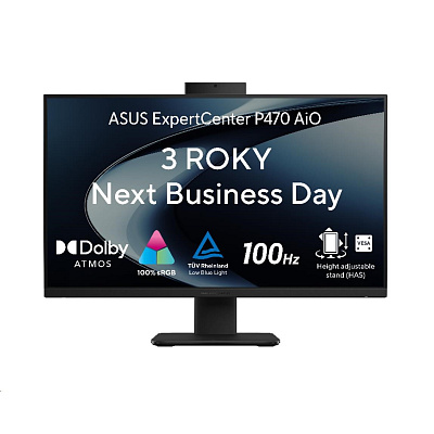 ASUS PC AiO ExpertCenter P470 (P470VAK-BPC7321TX), Core 7 240H, 27" FHD, 32GB, 1TB SSD, Intel, W11 Pro, Black